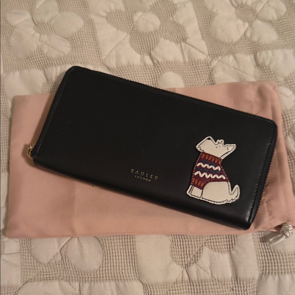 Radley London Black Large Wallet with Dog Motif